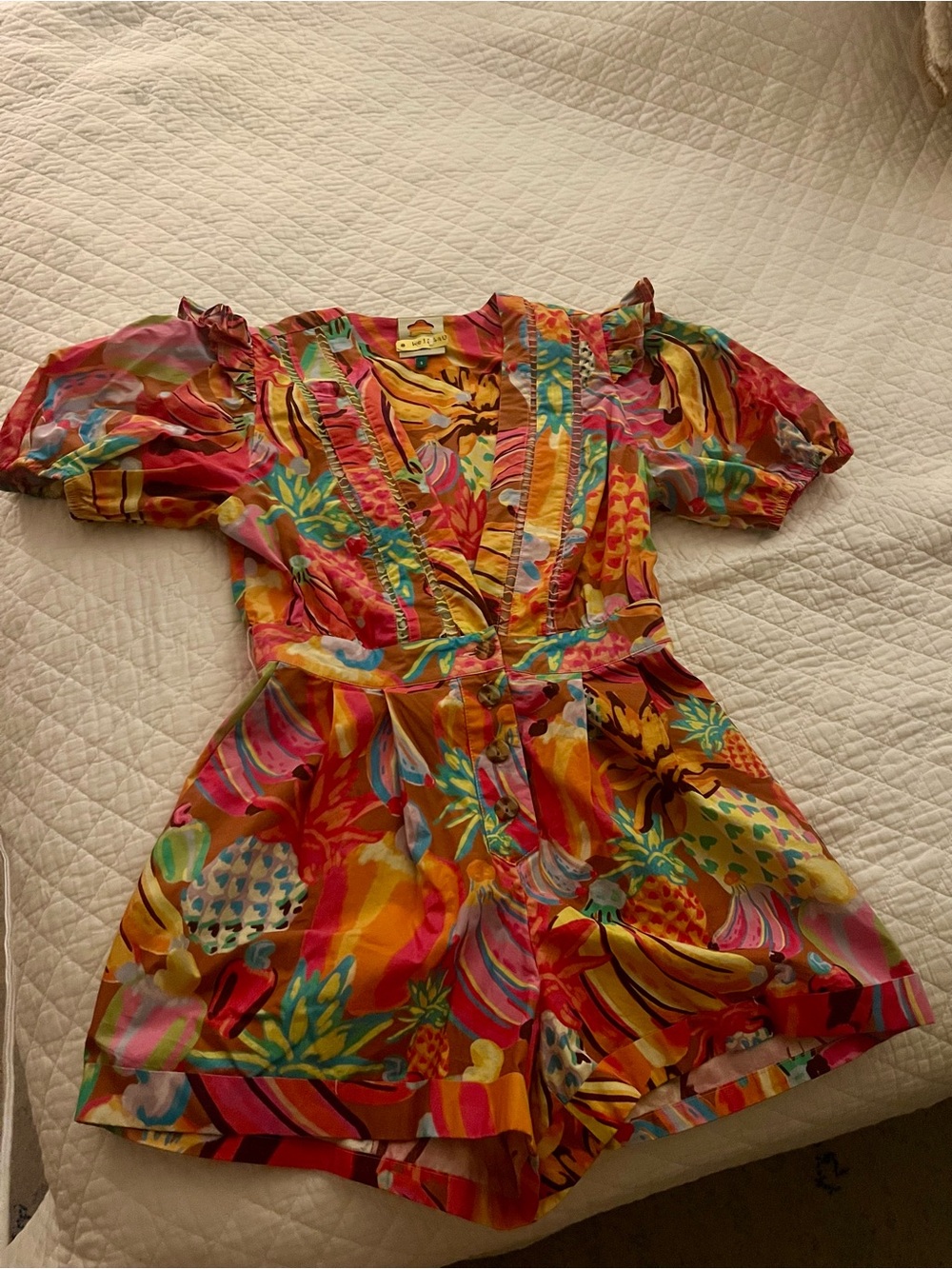 FARM Rio Multicolor Tropical Print Short Jumpsuit